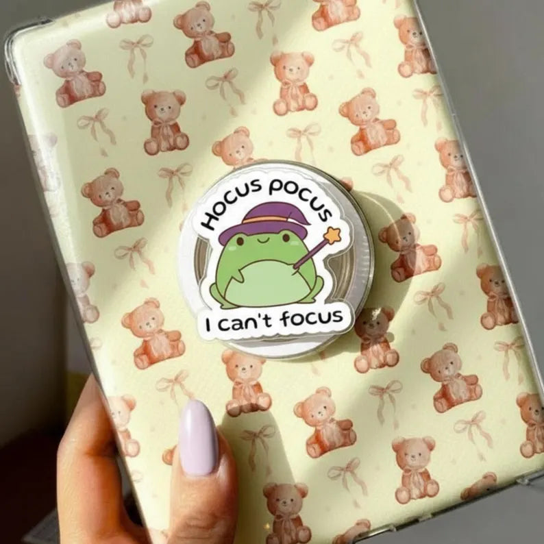 Hocus Pocus Frog MagSafe Phone Grip: Cute Witch Frog Magnetic Phone Stand, Kawaii Spellbound Holder, Funny Gift for Teens & Students