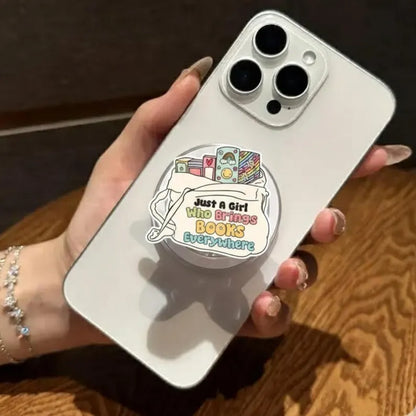 Book Girl MagSafe Phone Grip: Just a Girl Who Brings Books Everywhere, Pastel Bookish Magnetic Griptok, Gift for Readers & Book Lover