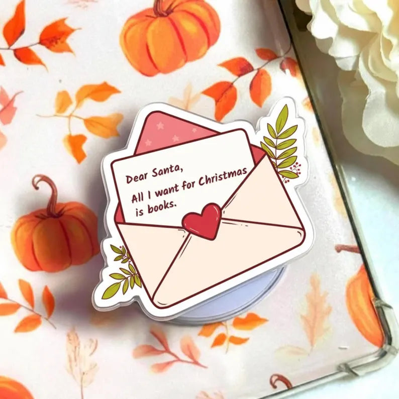 Dear Santa Christmas MagSafe Phone Grip: Cute Holiday Envelope Kindle Stand, Funny Letter to Santa Phone Holder, Gift for Christmas Lovers