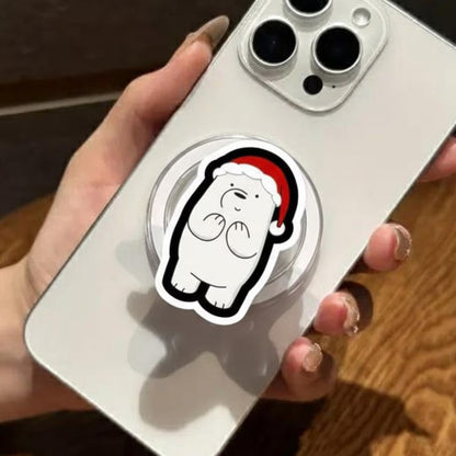 Polar Bear Christmas Magnetic Phone Grip: Cute Holiday Bear MagSafe Kindle Grip, Merry Christmas Phone Grip, Christmas Decor, Cute Accessory