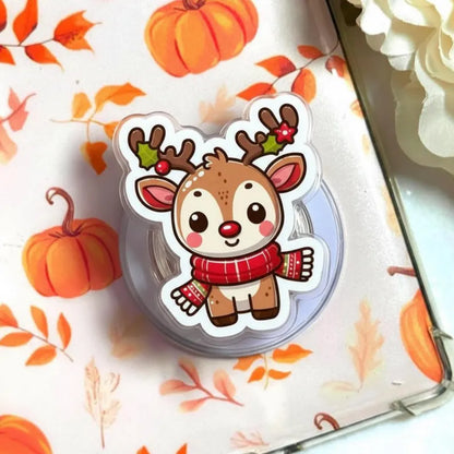 Reindeer Christmas Magnetic Phone Grip: Cute Holiday Reindeer MagSafe Griptok, Xmas Reindeer Phone Accessory, Xmas Reindeer Gift for Fans