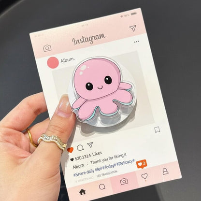 Pink Octopus MagSafe Phone Grip – Kawaii Octopus Phone Grip, Cute Magnetic Griptok Adorable Pink Accessory, Gift for Kids & Teens