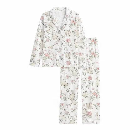 Bunny Easter Pajama Set, Holiday PJS, Easter Gift, Matching PJs, Gift for Her PSJ1722