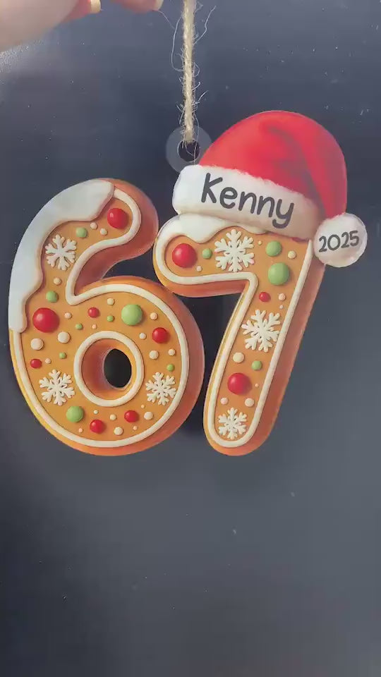 Custom Six Seven 2D FLAT Ornament, 67 Six Seven Ornament, Teen Slang Ornament, Funny Teenager Ornament, Gen Z Teenager Ornament, 67 Meme