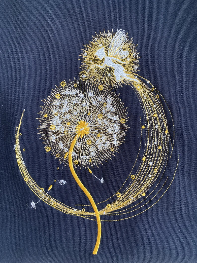 Embroidered Magic Dandelion and Fairy Sweatshirt