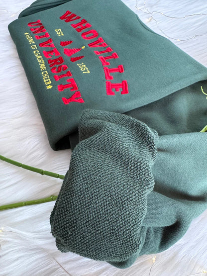 Embroidered Christmas Whoville University Sweatshirt