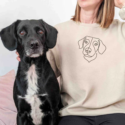 Custom Line Art Embroidered Hoodie for Pets