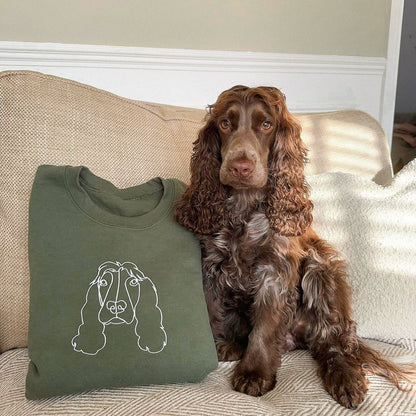 Custom Line Art Embroidered Hoodie for Pets