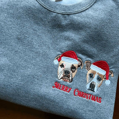 Custom Embroidered Pet Sweatshirt for Christmas