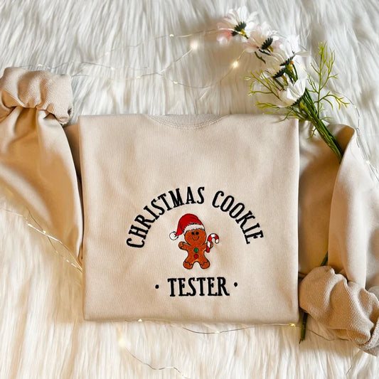 Embroidered Christmas Cookie Sweatshirt for Couple