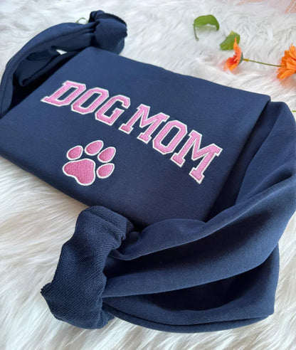 Embroidered Dog Mom Sweatshirt