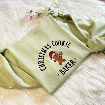 Embroidered Christmas Cookie Sweatshirt for Couple