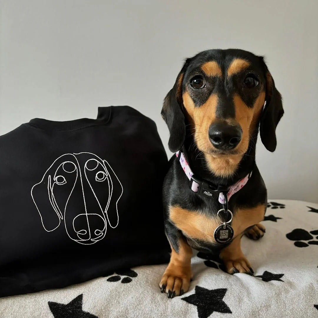 Custom Line Art Embroidered Hoodie for Pets