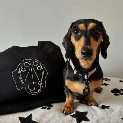 Custom Line Art Embroidered Hoodie for Pets