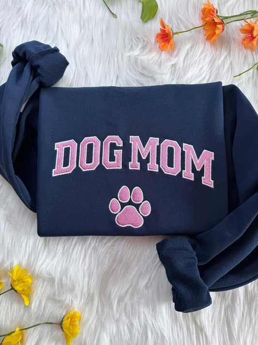 Embroidered Dog Mom Sweatshirt