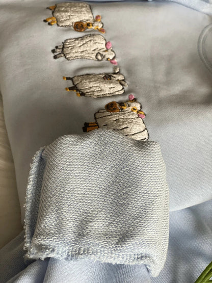 Embroidered Halloween Ghost Cow Sweatshirt