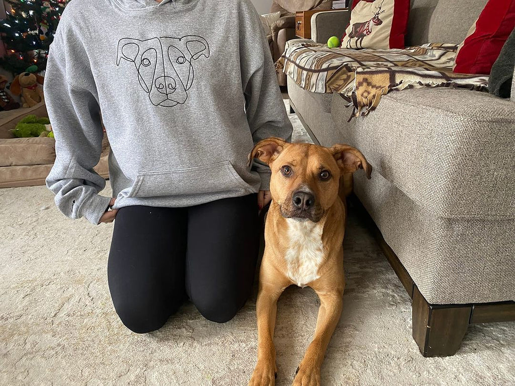 Custom Line Art Embroidered Hoodie for Pets