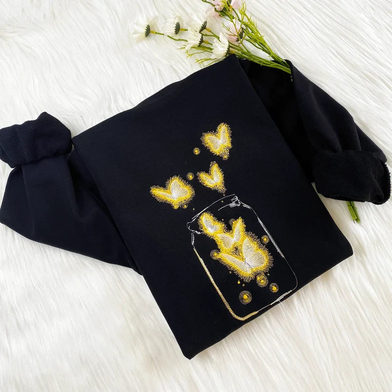 Embroidered Magic Luminous Butterfly Sweatshirt