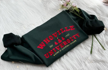 Embroidered Christmas Whoville University Sweatshirt