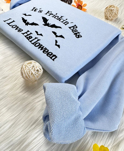 Embroidered It's Fricking Bats I Love Halloween Sweatshirt