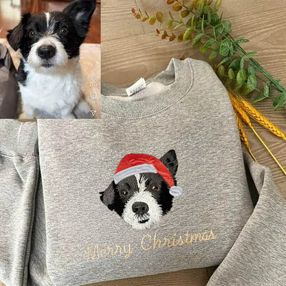 Custom Embroidered Pet Sweatshirt for Christmas