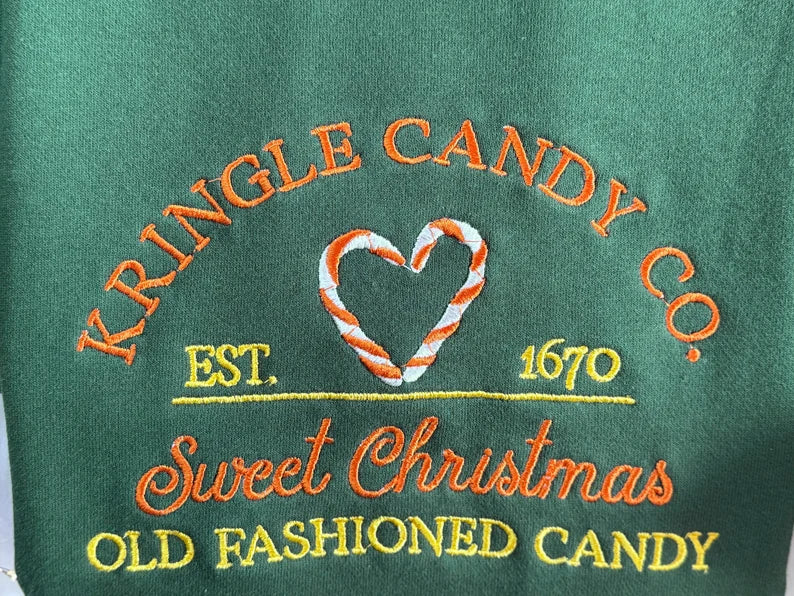 Embroidered Kringle Co Candy Christma Sweatshirt