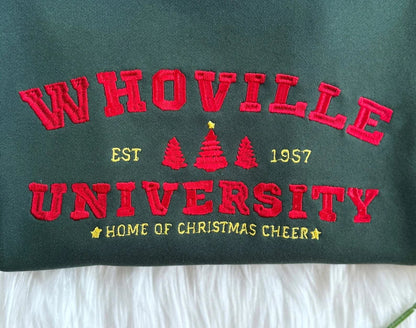 Embroidered Christmas Whoville University Sweatshirt